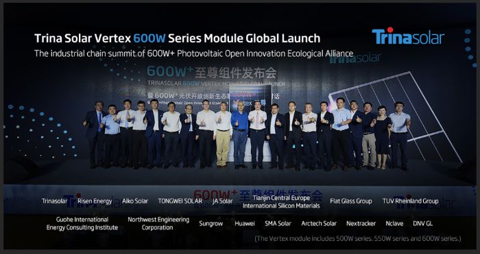 Trina Solar launches Vertex 600W Series PV Module