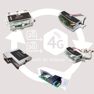 RETROFIT MODEMS with LTE Cat.4, Cat.1 communication with 3G/2G or 2G fallback feature