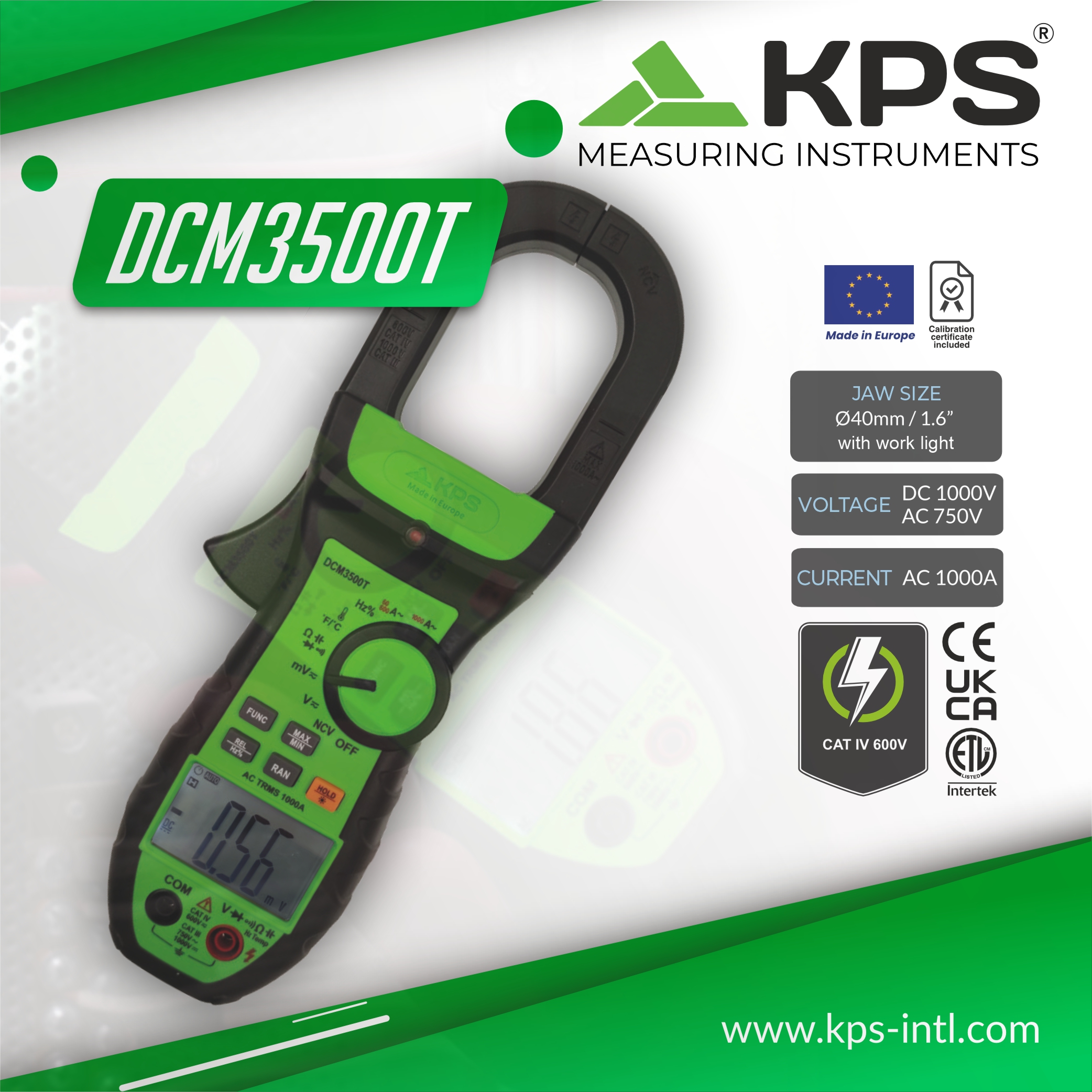 DCM3500T TRMS Clamp Meter 1000AC with temperature