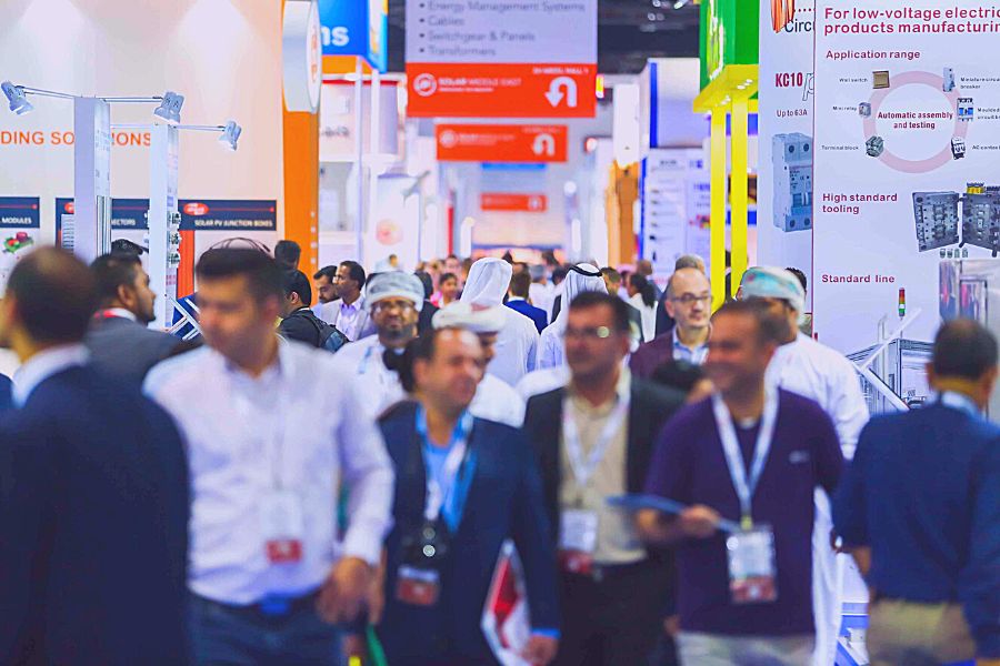 Visitors walking at Middle East Energy Exhibition